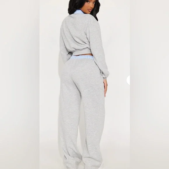 Riley Double Waistband Pant Set - Heather Grey - Picture 5 of 9